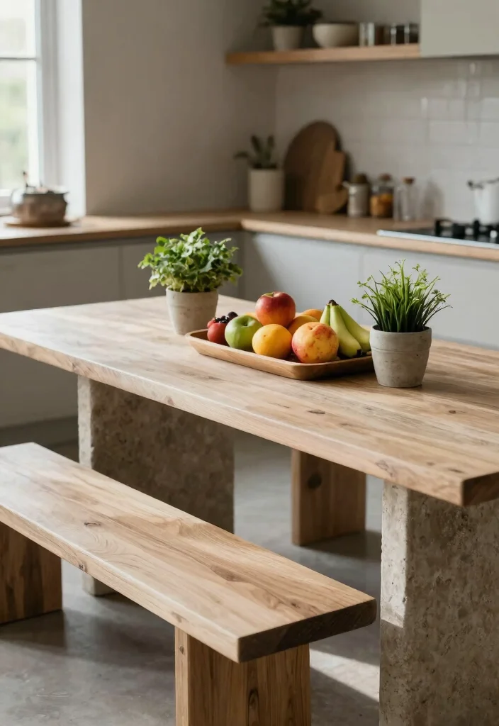 18 Bench Table Kitchen Ideas With Casual Comfort 14 18 Bench Table Kitchen Ideas With Casual Comfort - 14. Natural Elements 1