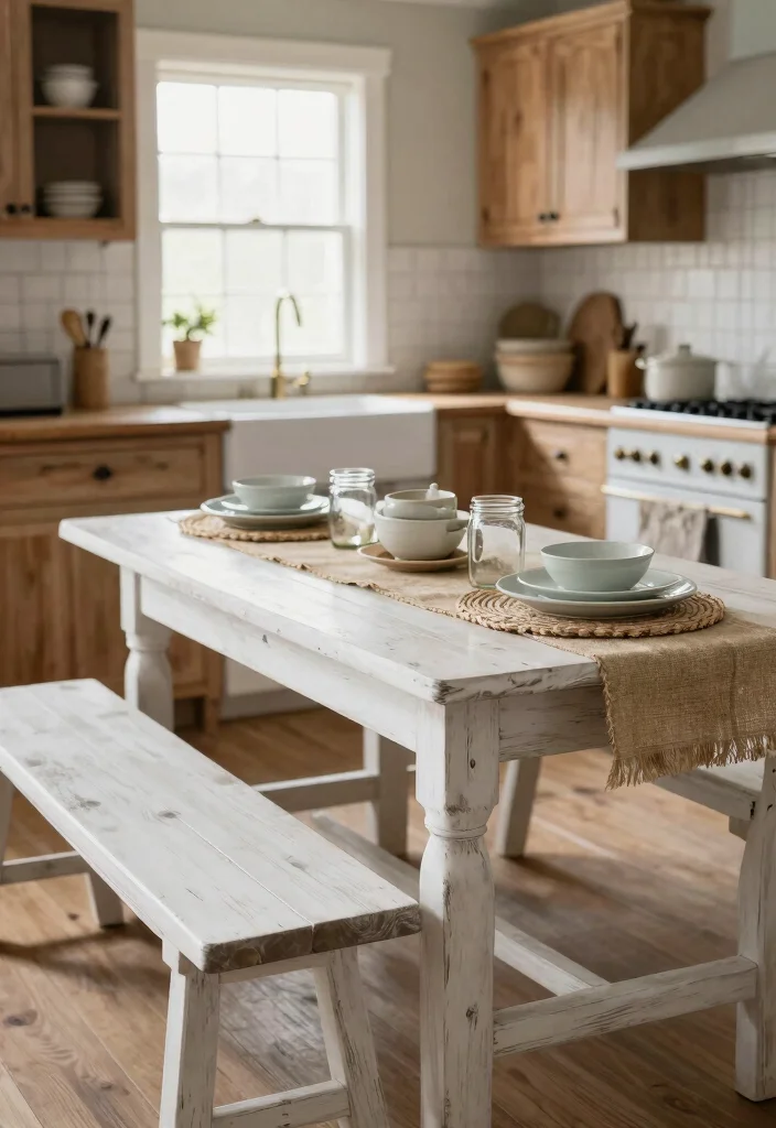 18 Bench Table Kitchen Ideas With Casual Comfort 5 18 Bench Table Kitchen Ideas With Casual Comfort - 5. Farmhouse Elegance 1