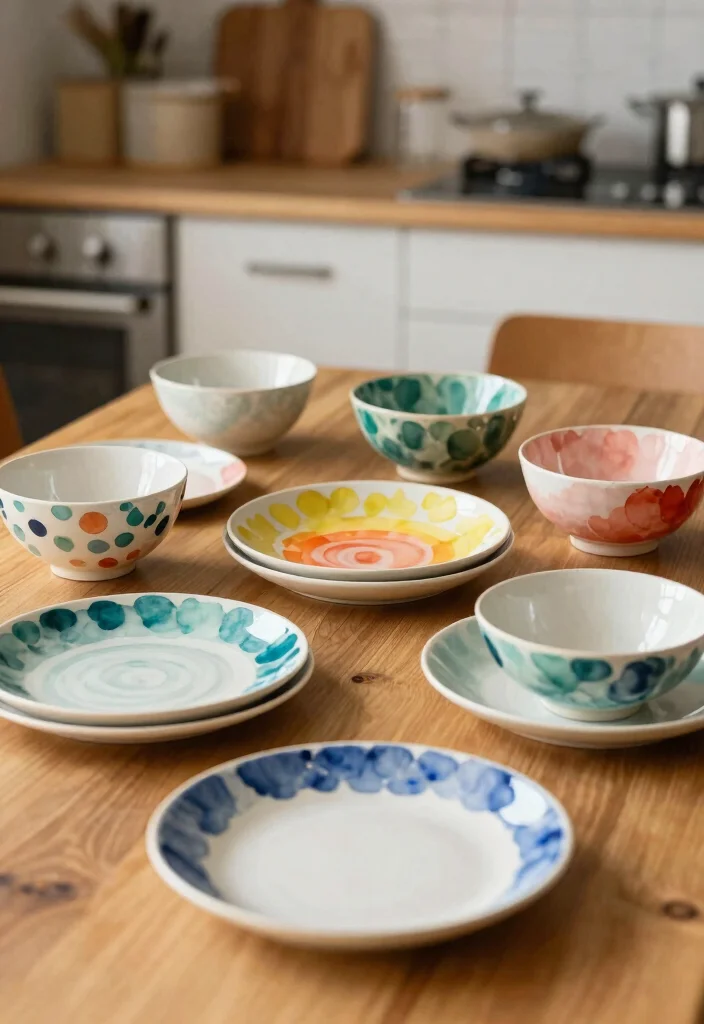 18 Cozy Kitchen Table Ideas That Feel Inviting 15 18 Cozy Kitchen Table Ideas That Feel Inviting - 15. Unique Dishware: An Artistic Touch 1