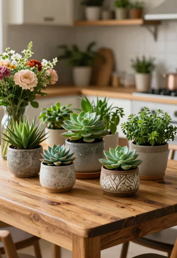 18 Cozy Kitchen Table Ideas That Feel Inviting 4 18 Cozy Kitchen Table Ideas That Feel Inviting - 4. Greenery Galore: Bringing the Outdoors In 1