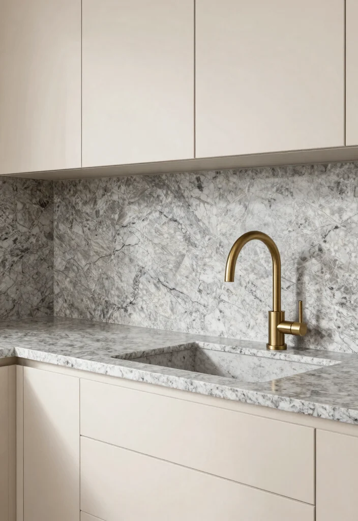 18 Cream Kitchen Cabinets With Granite Ideas With Elegant Contrast 8 18 Cream Kitchen Cabinets With Granite Ideas With Elegant Contrast - 8. Speckled Gray Granite for a Textured Look 1