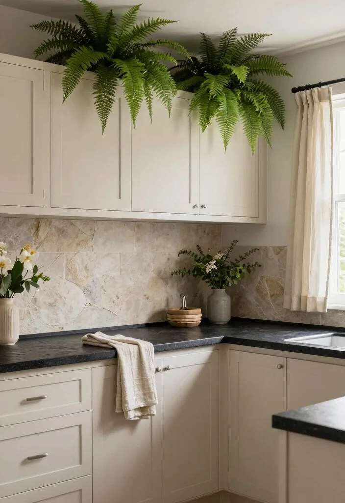 18 Green Kitchen Cabinets Black Countertop Ideas With Bold Contrast 18 18 Green Kitchen Cabinets Black Countertop Ideas With Bold Contrast - 18. Soft Fern with Textured Black Counters 1