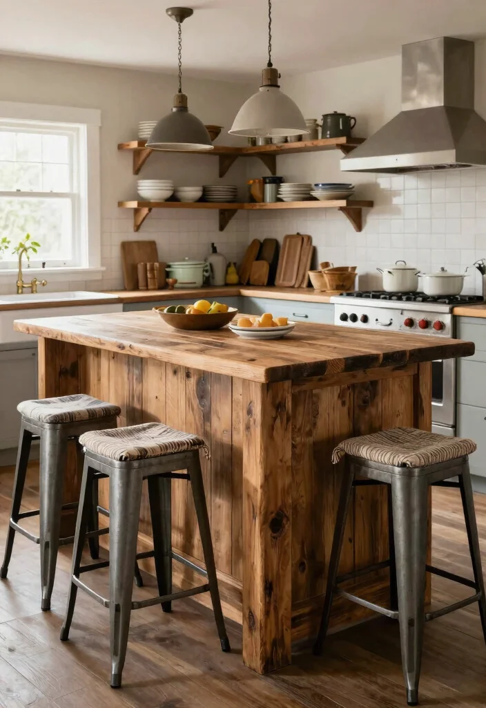 18 Kitchen Island Inspiration Ideas That Transform Layouts - 4. Rustic Farmhouse Charm 1