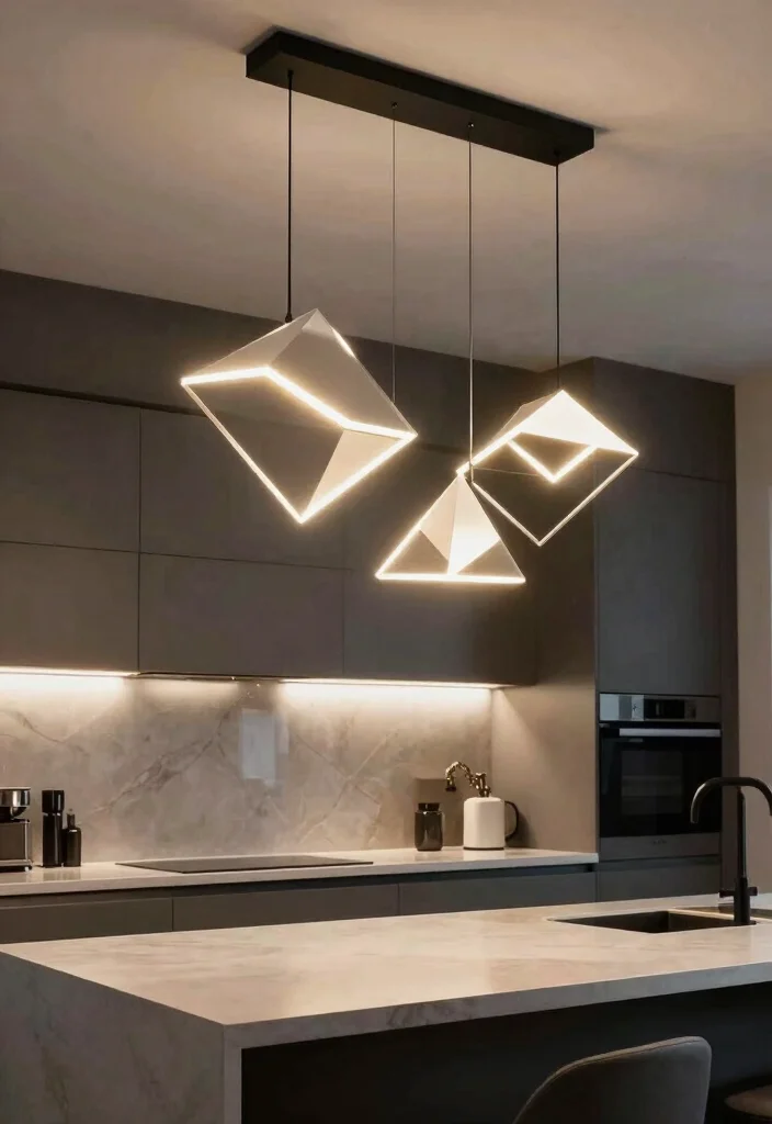 18 Kitchen Island Lighting 2026 Trending Ideas That Elevate Your Space - 13. Geometric Lighting Designs 1