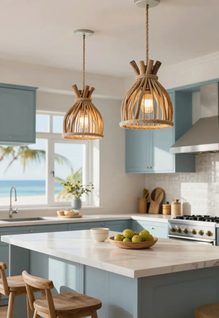 18 Kitchen Island Lighting 2026 Trending Ideas That Elevate Your Space - 16. Coastal-Inspired Lighting 1