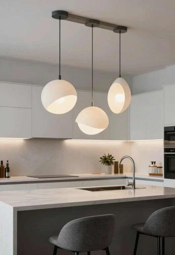 18 Kitchen Island Pendant Lighting Ideas That Shine - 12. Artistic Sculptural Lights 1