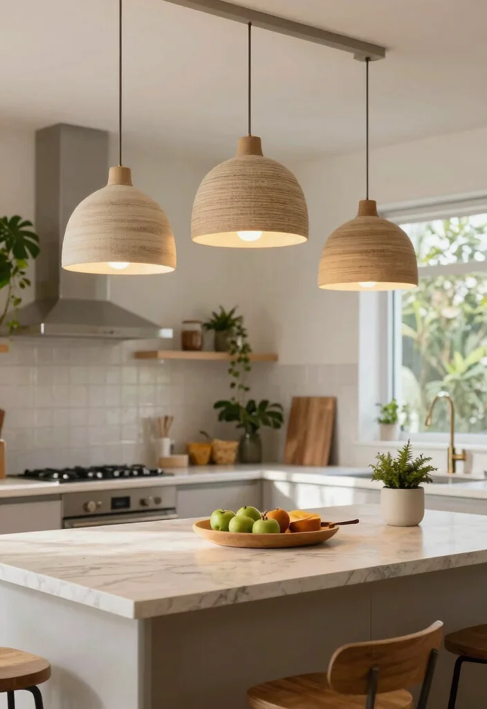 18 Kitchen Island Pendant Lighting Ideas That Shine - 14. Eco-Friendly Lighting 1