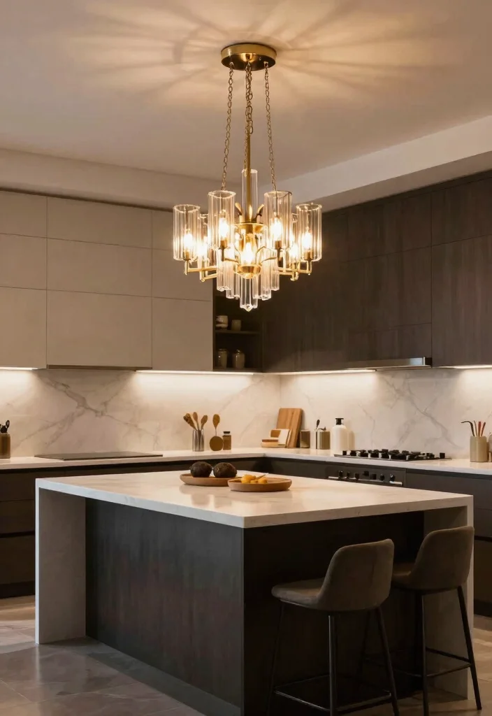 18 Kitchen Island Pendant Lighting Ideas That Shine - 16. Elegant Chandeliers 1
