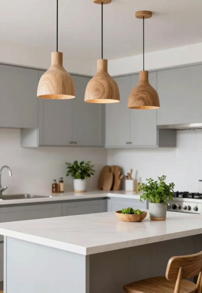 18 Kitchen Island Pendant Lighting Ideas That Shine - 2. Natural Wood Accents 1