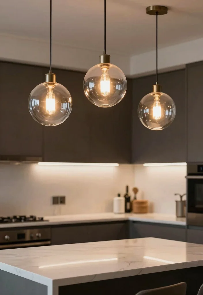 18 Kitchen Island Pendant Lighting Ideas That Shine - 3. Glass Sphere Pendants 1