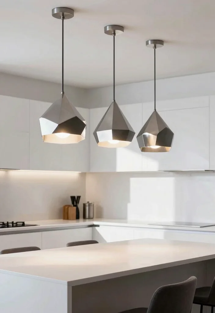 18 Kitchen Island Pendant Lighting Ideas That Shine - 5. Unique Geometric Shapes 1