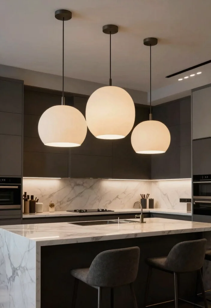 18 Kitchen Island Pendant Lighting Ideas That Shine - 9. Dramatic Oversized Fixtures 1