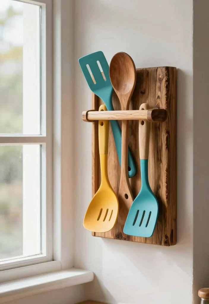 18 Kitchen Window Decor Over Sink Ideas That Brighten Your Space - 10. Charming Wall-mounted Utensil Holders 1