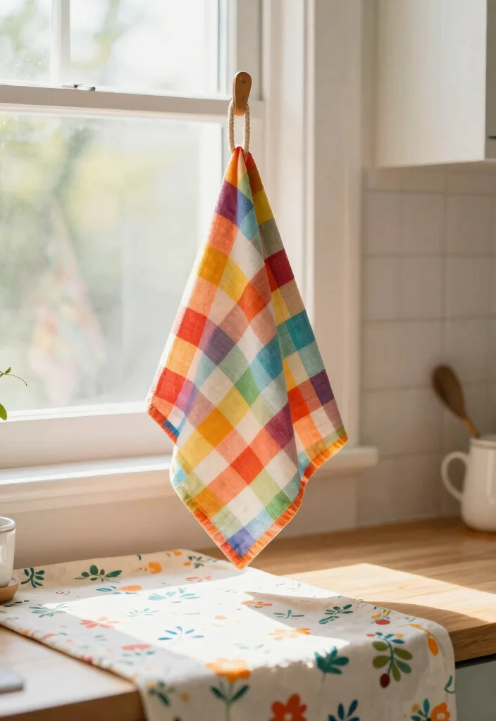 18 Kitchen Window Decor Over Sink Ideas That Brighten Your Space - 12. Playful Kitchen Textiles 1