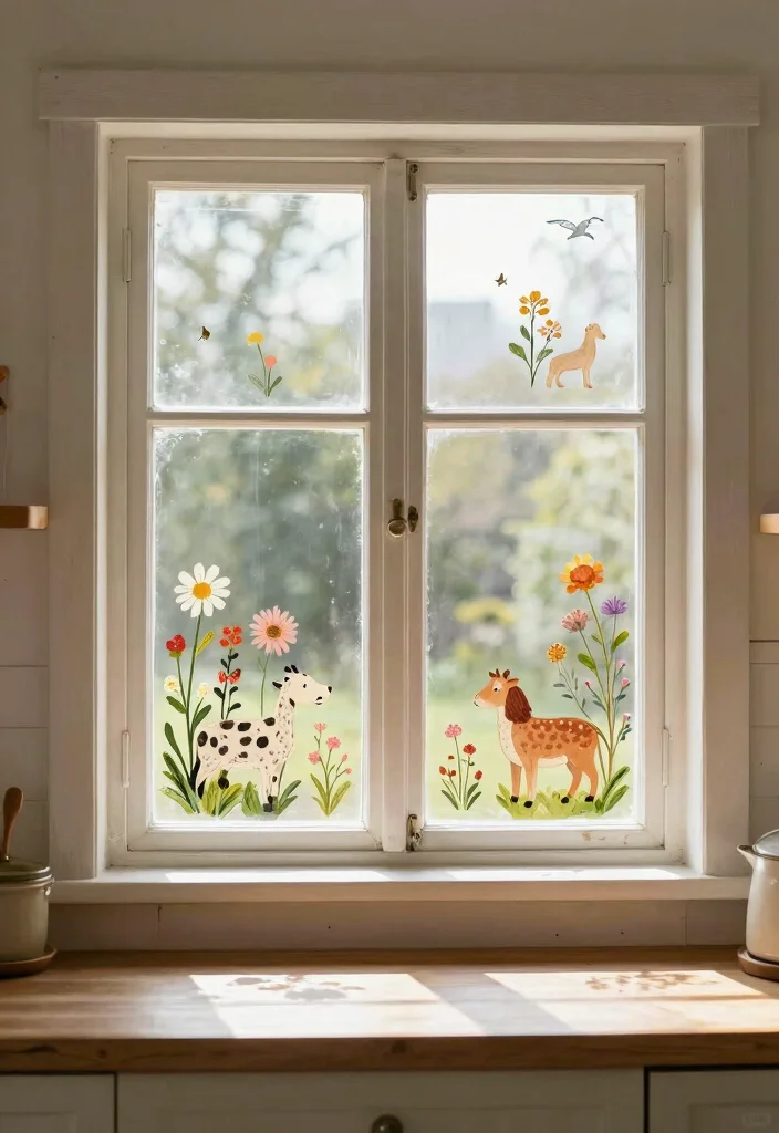 18 Kitchen Window Decor Over Sink Ideas That Brighten Your Space - 16. Customized Window Decals 1