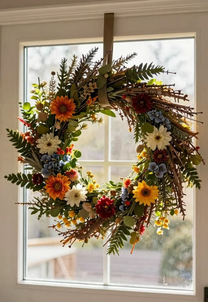18 Kitchen Window Decor Over Sink Ideas That Brighten Your Space - 17. Lovely Seasonal Wreaths 1