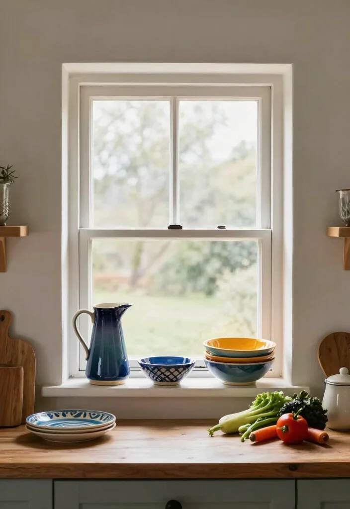 18 Kitchen Window Decor Over Sink Ideas That Brighten Your Space - 6. Charming Ceramic Accessories 1