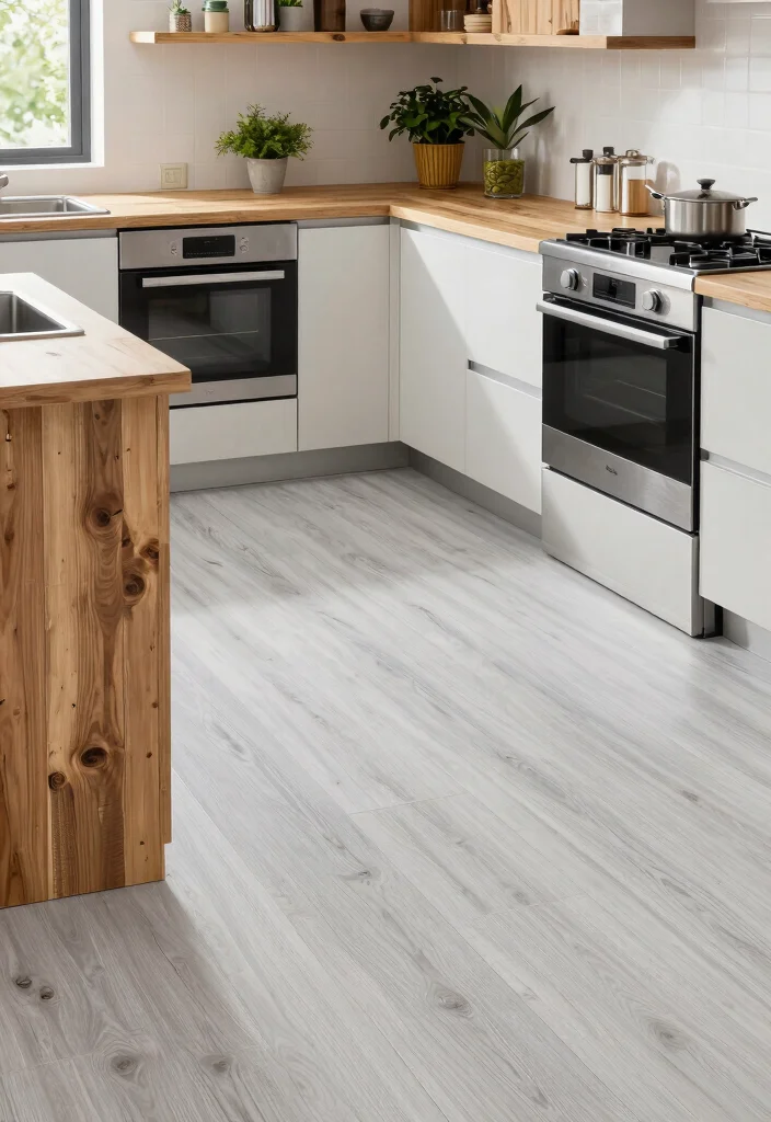 18 Light Grey Floors Kitchen Ideas With Modern Vibes - 13. Eco-Friendly Design with Sustainable Materials 1