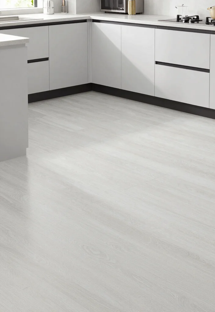 18 Light Grey Floors Kitchen Ideas With Modern Vibes - 18. Maintenance Made Easy 1