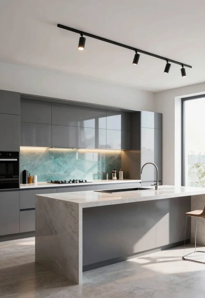 18 Lighting Over Kitchen Island Ideas That Make a Statement 16 18 Lighting Over Kitchen Island Ideas That Make a Statement - 16. Modern Track Lighting 1