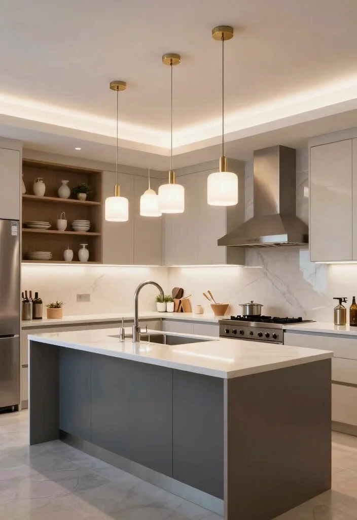 18 Lighting Over Kitchen Island Ideas That Make a Statement 17 18 Lighting Over Kitchen Island Ideas That Make a Statement - 17. Layered Lighting Approaches 1