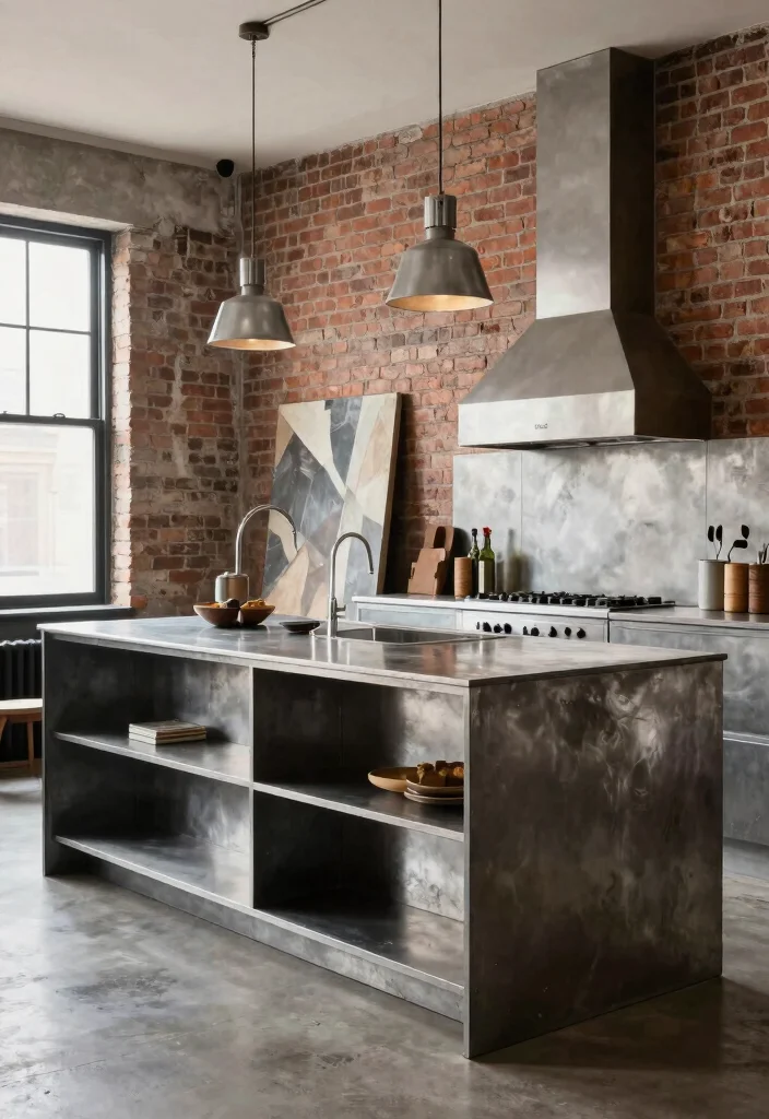 18 Metal Kitchen Island Ideas With Industrial Edge - 14. Urban Loft Style 1