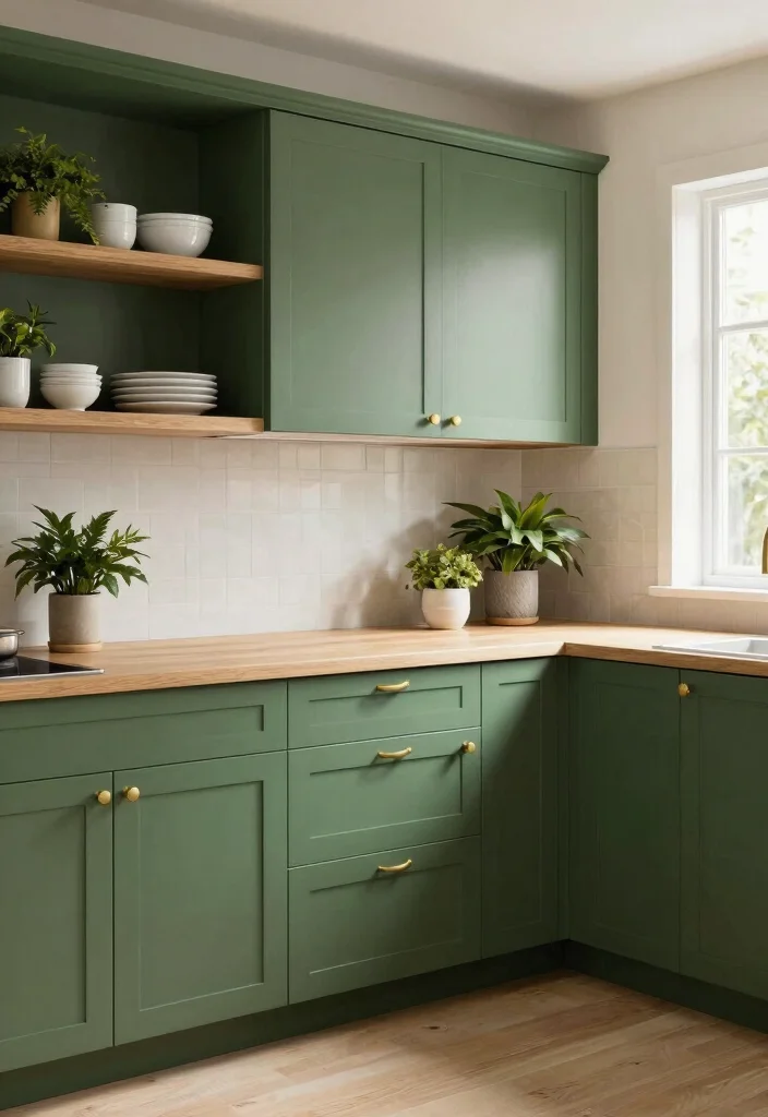 18 Modern Kitchen Cabinet Colors Ideas That Feel Fresh - 1. Forest Green – A Touch of Nature 1
