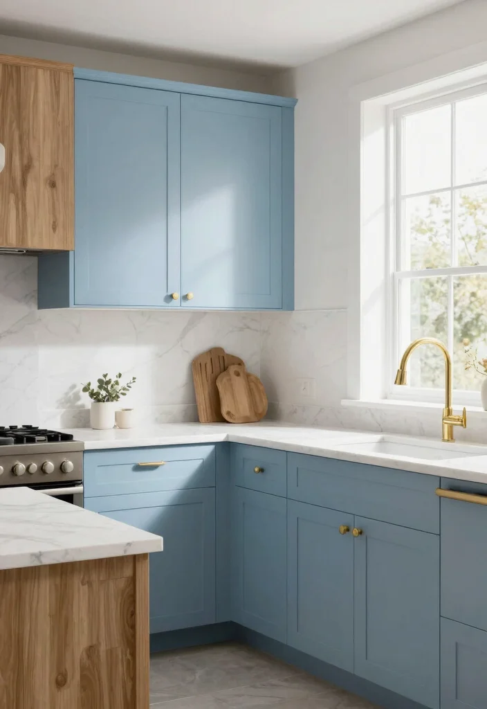 18 Modern Kitchen Cabinet Colors Ideas That Feel Fresh - 2. Soft Pastel Blue – Dreamy Vibes 1
