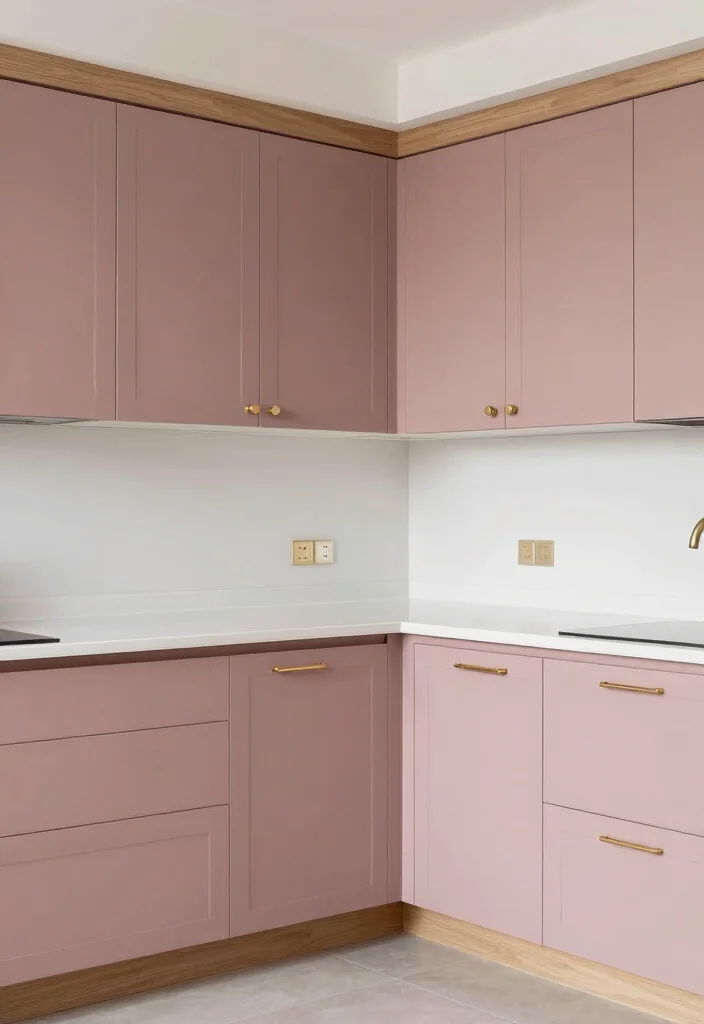 18 Modern Kitchen Cabinet Colors Ideas That Feel Fresh - 5. Dusty Rose – A Modern Twist 1