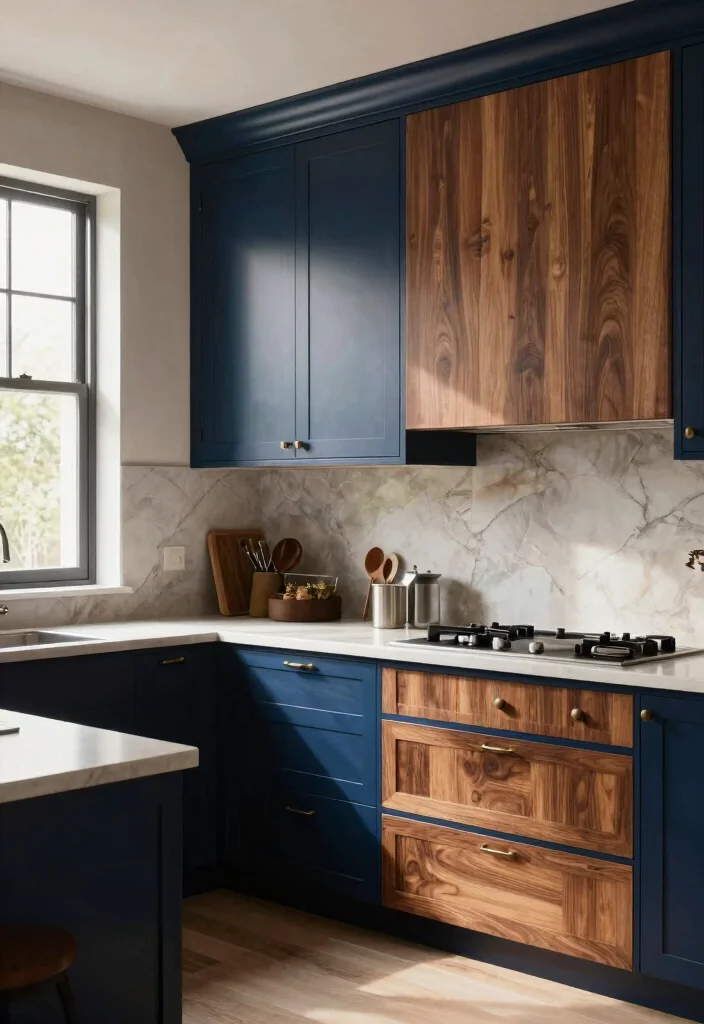 18 Modern Kitchen Cabinet Colors Ideas That Feel Fresh - 8. Midnight Blue – Deep and Dramatic 1