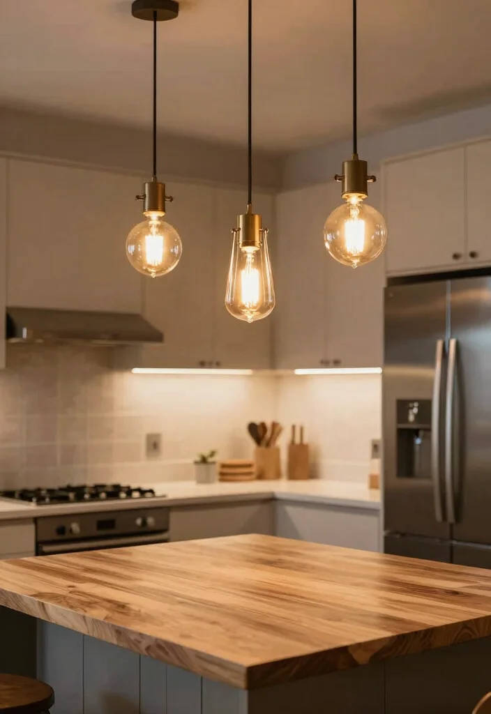 18 White Kitchen With Butcher Block Counter Ideas With Cozy Charm 11 18 White Kitchen With Butcher Block Counter Ideas With Cozy Charm - 11. Stylish Lighting Fixtures 1