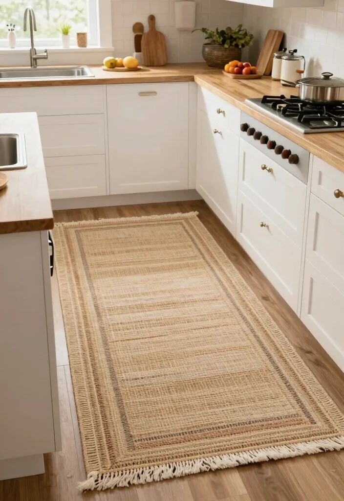 18 White Kitchen With Butcher Block Counter Ideas With Cozy Charm 18 18 White Kitchen With Butcher Block Counter Ideas With Cozy Charm - 18. Statement Rugs 1