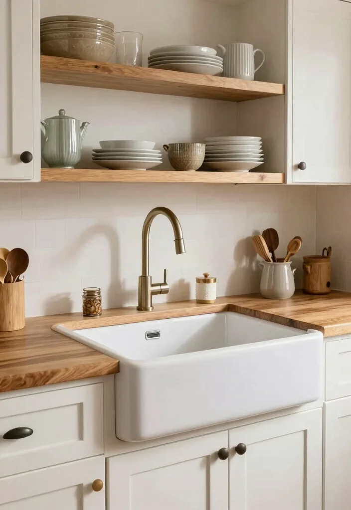 18 White Kitchen With Butcher Block Counter Ideas With Cozy Charm 8 18 White Kitchen With Butcher Block Counter Ideas With Cozy Charm - 8. Farmhouse Sink Focal Point 1