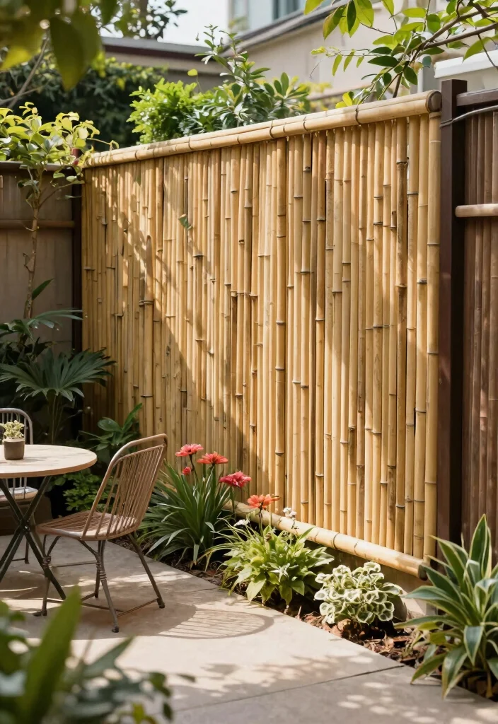 12 Backyard Privacy Screen Ideas That Block Neighbors Fast - 2. Bamboo Fencing 1