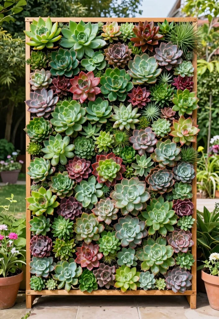 12 Backyard Privacy Screen Ideas That Block Neighbors Fast - 7. Green Walls with Succulents 1