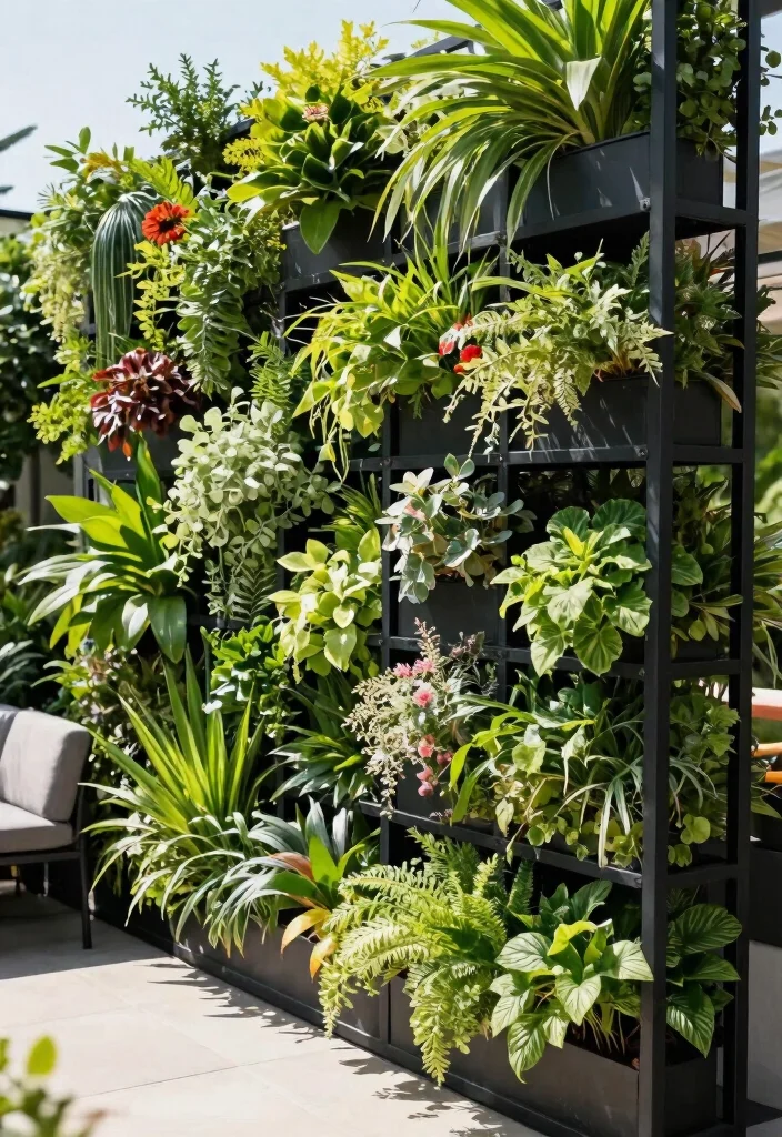 12 Black Metal Fence Ideas That Look High-End - 10. Innovative Green Wall Fencing 1
