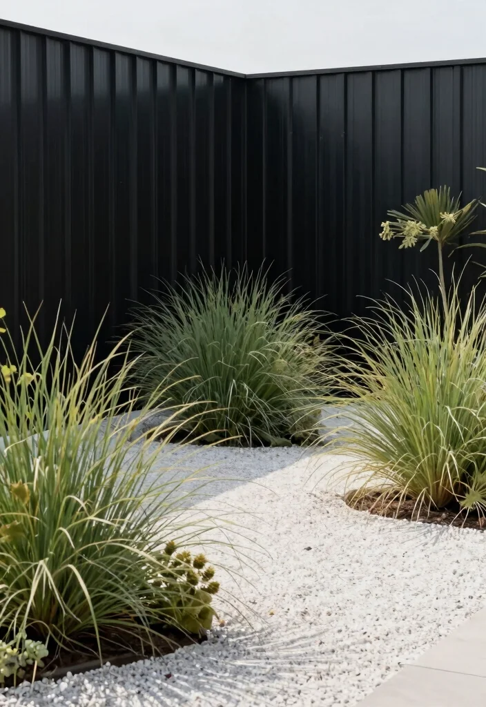 12 Black Metal Fence Ideas That Look High-End - 2. Minimalist Black Metal Panels 1