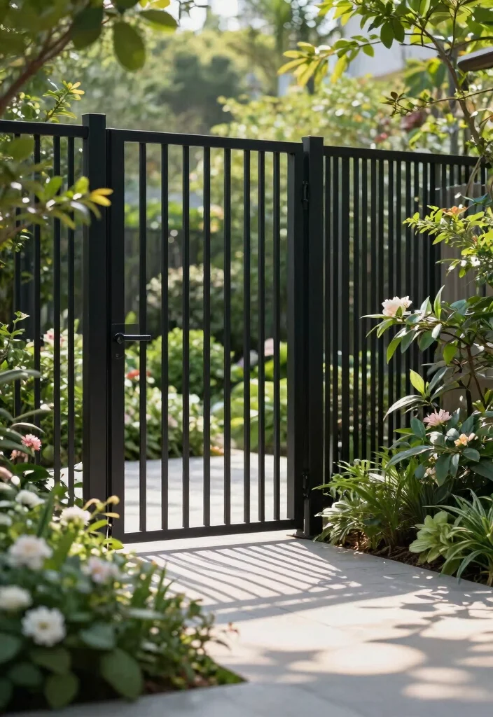 12 Black Metal Fence Ideas That Look High-End - 8. Privacy Black Metal Fences 1