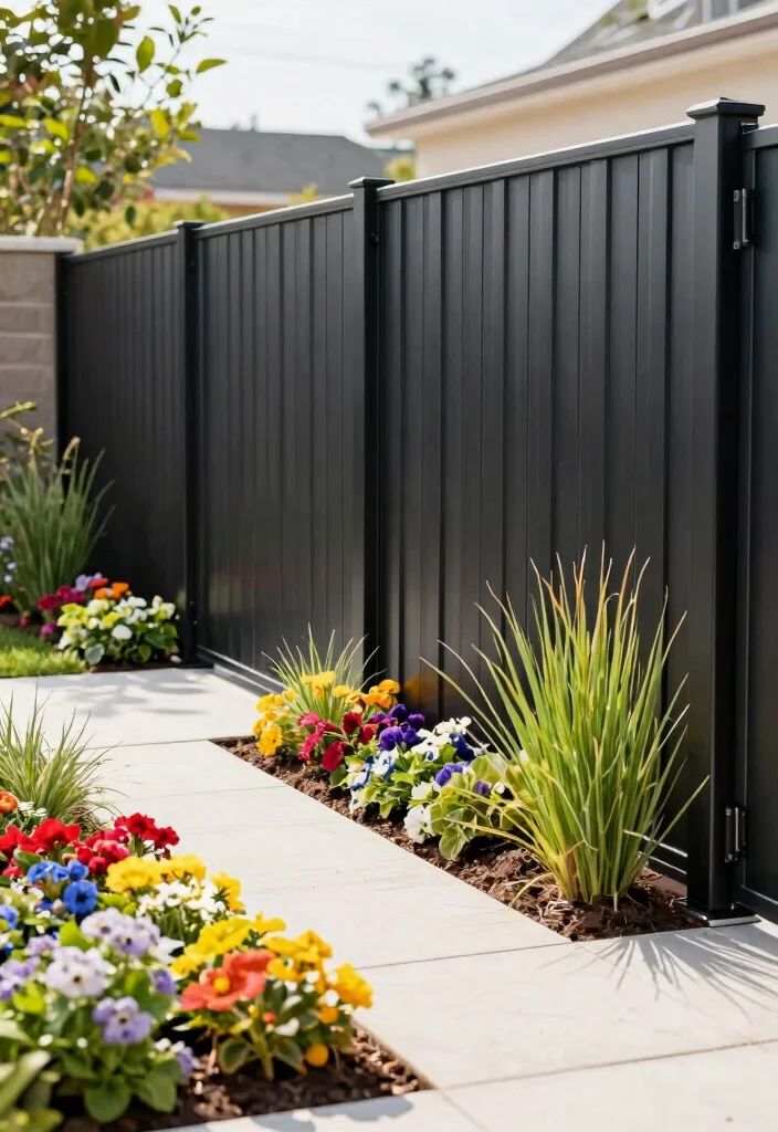 12 Black Metal Fence Ideas That Look High-End - 9. Customizable Modular Fencing 1