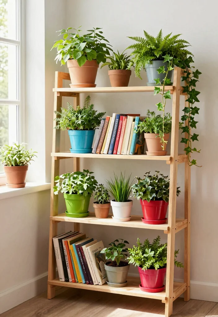 12 Floor to Ceiling Bookshelves That Hold Weight Without Sagging - 2. Corner Bookshelf Planter 1