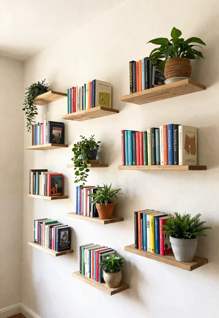 12 Floor to Ceiling Bookshelves That Hold Weight Without Sagging - 4. Floating Bookshelves 1