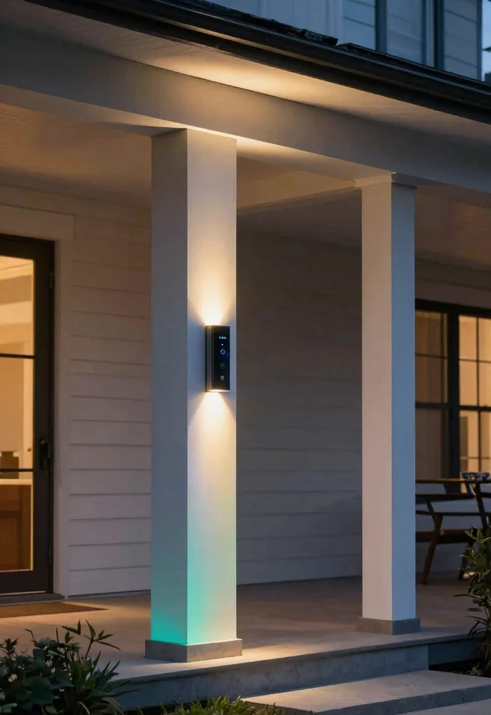 12 Front Porch Columns That Add Character Without a Full Rebuild - 11. Smart Tech Columns 1