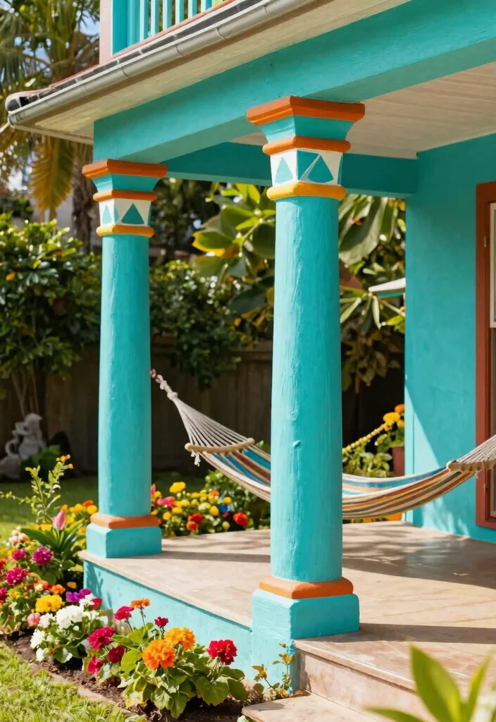 12 Front Porch Columns That Add Character Without a Full Rebuild - 3. Bold Painted Columns 1