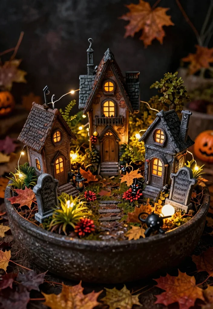 12 Halloween Planter Ideas That Look Spooky Without Buying New Pots - 12. The Spooky Fairy Garden 1