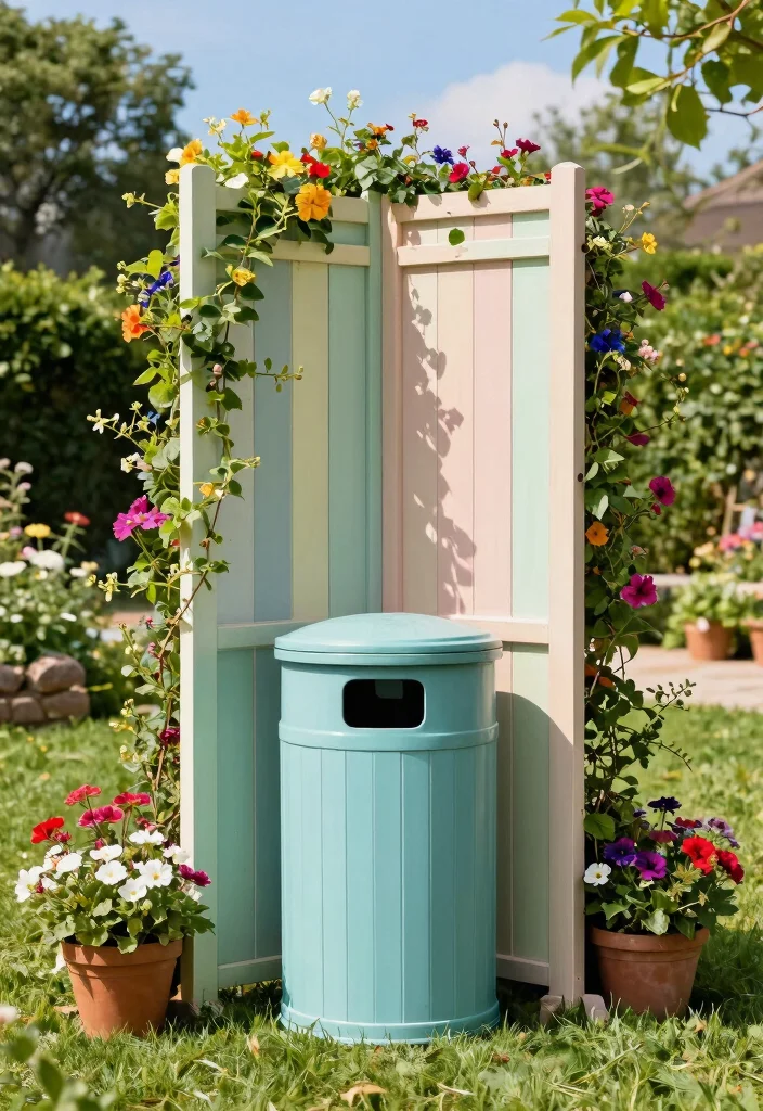 12 Outdoor Trash Can Hideaway Ideas That Keep Bins Out of Sight - 1. Decorative Privacy Screen 1