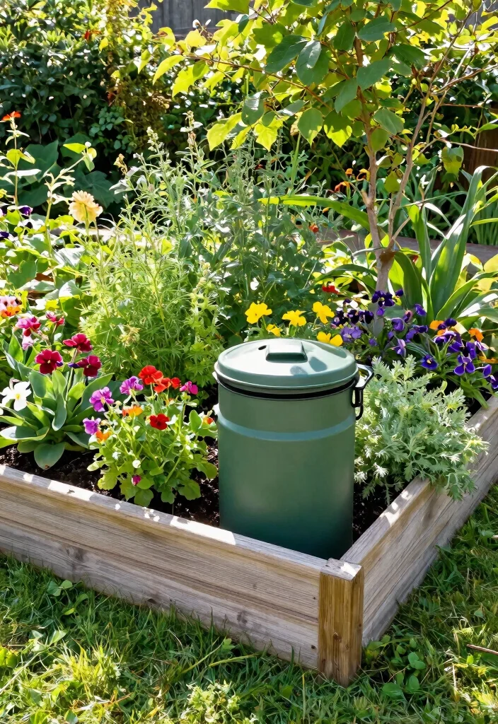 12 Outdoor Trash Can Hideaway Ideas That Keep Bins Out of Sight - 11. Raised Garden Beds with Hidden Storage 1