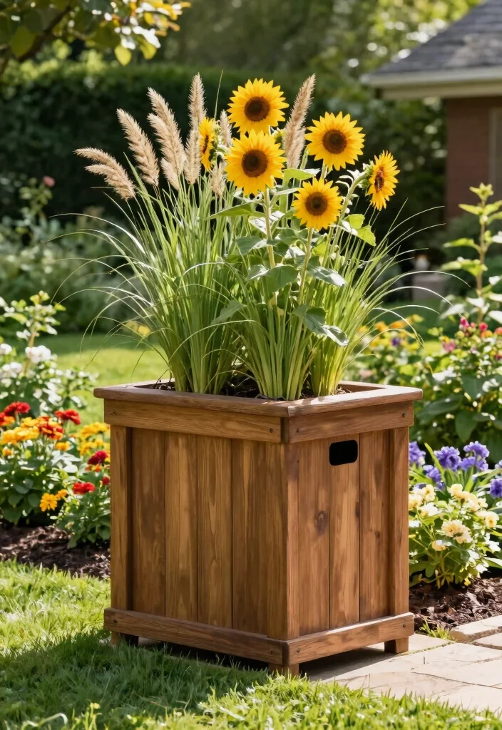 12 Outdoor Trash Can Hideaway Ideas That Keep Bins Out of Sight - 4. Planter Box Disguise 1