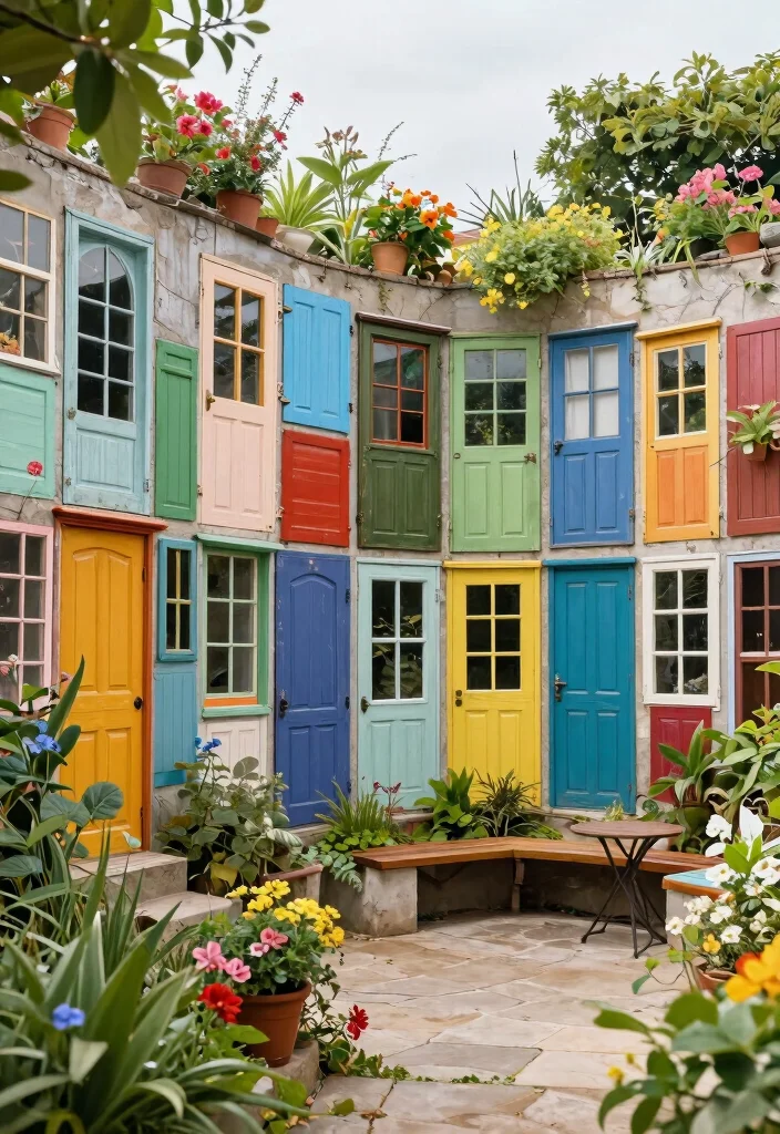 12 Privacy Wall Outdoor Ideas That Block Neighbors Fast - 11. Recycled Materials Privacy Walls 1
