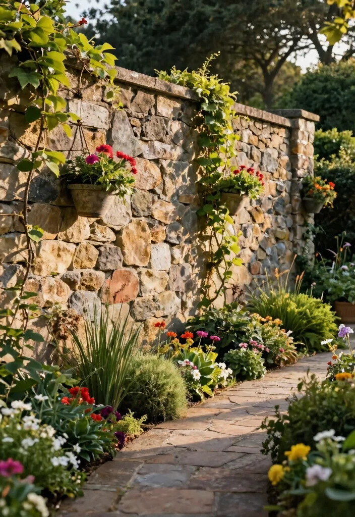 12 Privacy Wall Outdoor Ideas That Block Neighbors Fast - 7. Stone or Brick Walls 1