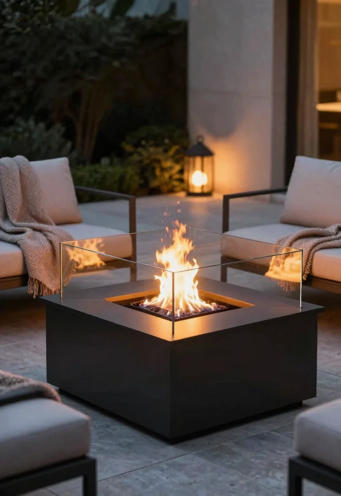 12 Solo Fire Pit Ideas That Fit on Small Patios and Decks - 6. Fire Pit with Glass Surround 1